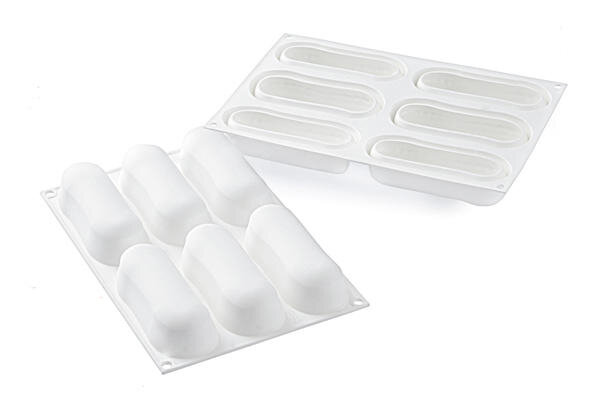 MOULE SILIKOMART ECLAIR  129 X 40MM H 35MM VOL 140ML CURVEFLEX