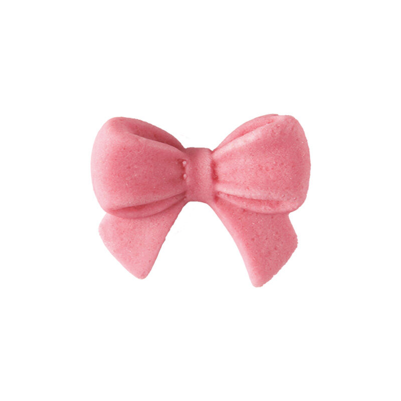 24648 STRIKJE KLEIN ROZE ROLFONDANT 3 X 2 CM 100 STUKKEN ***OP BESTELLING***