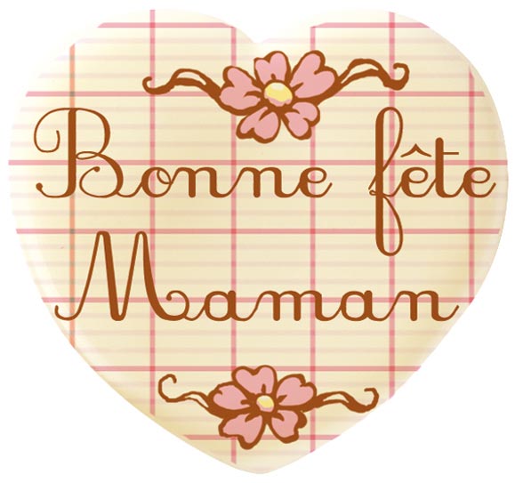 061370 PCB COEURS CB BONNE FÊTE MAMAN FLEURS 4,8X4,5 CM 40PCES ***S/CD***