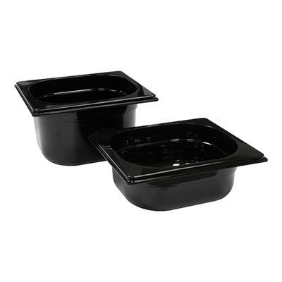 ZWARTE POLYESTER BAK GN1/6-100-1,5L-17,6X16,2 (-100°+100°)