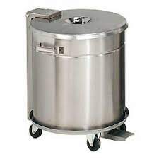 POUBELLE INOX 50 L AVEC PEDALE  Ø390X H600***S/CDE***