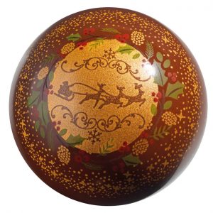 070231 PCB BOULES CN COURONNE DE NOËL 2 DESIGNS Ø7 CM 12PCES ***S/CD***