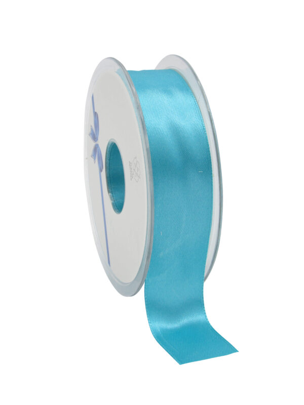 TURQUOISE SATIJN DUBBELZIJDIG LINT 25 MM X 25 M FOST+ INBEGREPEN