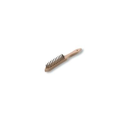 METALEN GRILLBORSTEL HOUTEN HANDVAT L28X3.5CM