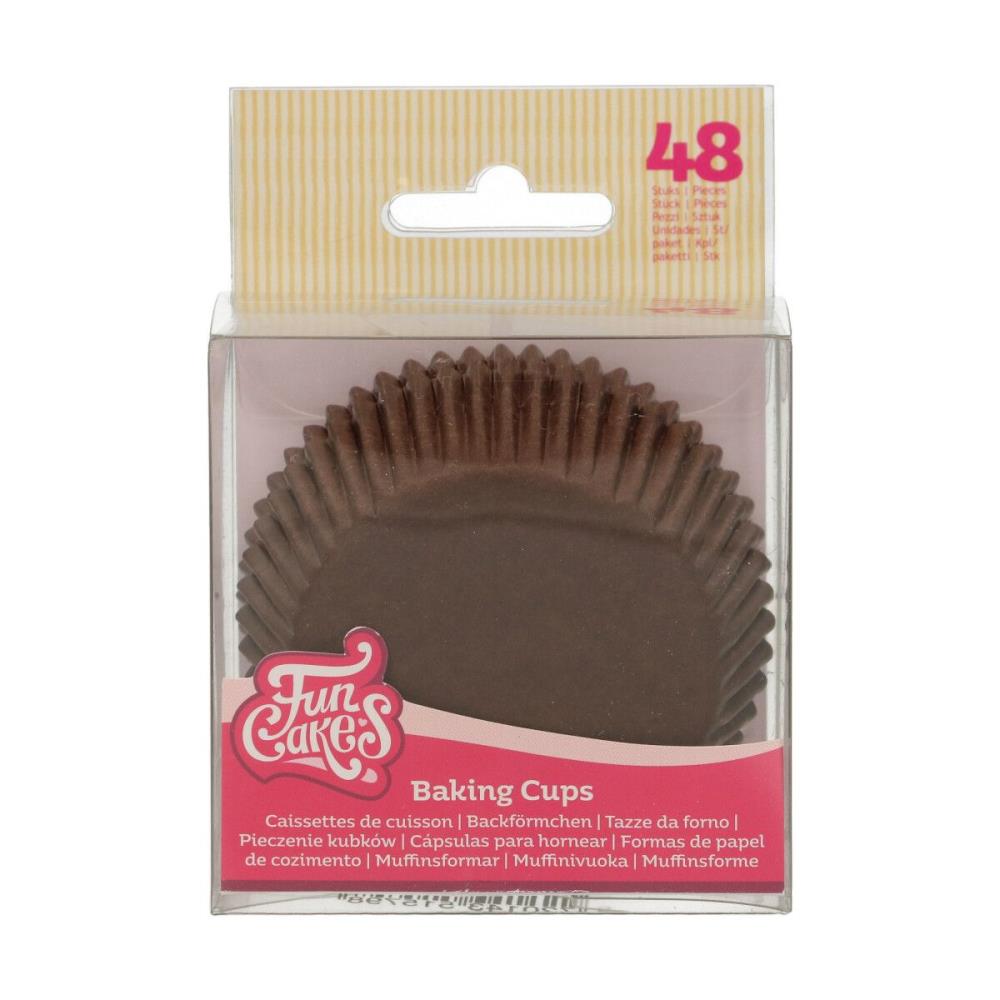 FUNCAKES BROWN CUPCAKE CASE 48 PCES FOST+ INCLUDED
