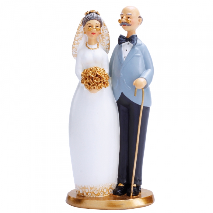 *FDS*COUPLE DE MARIES AGEES DEBOUT 16CM