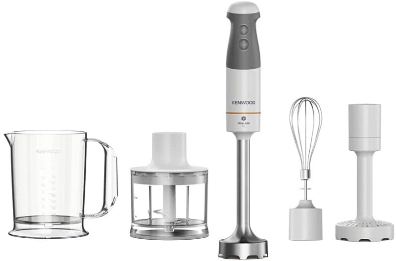 KENWOOD MIXER HBM40.306WH TRIBLADE XL   850W2 VITESSES -PRESSE PUREE-HACHOIR 500ML-FOUET