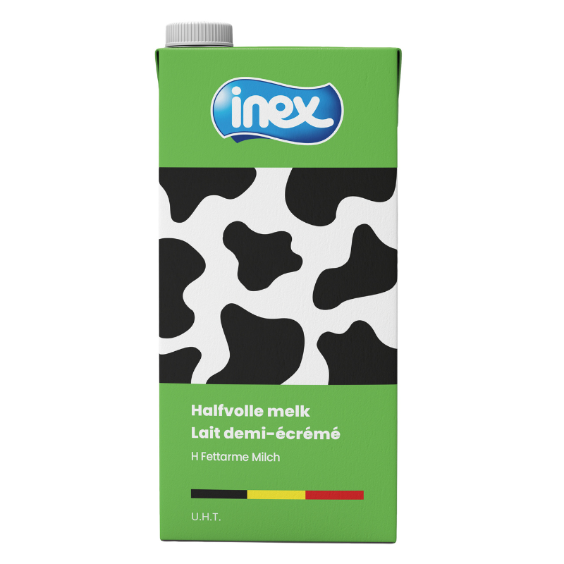 INEX 3675 MILK *SEMI-SKIMMED* ​​UHT TETRA 12 X 1L