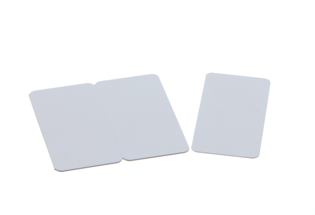 EDIKIO TRI-CARTES SÉCABLES EN 3 PARTIES PVC BLANC 0.76MM ACCES/FLEX/DUPLEX  PAQUET DE 100 PCES
