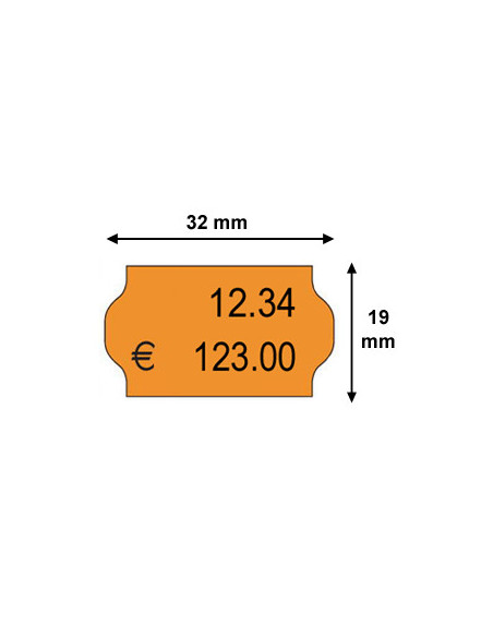ETIQUETTE BLITZ ORANGE FLUO 32X19MM POUR BLITZ L17BOITE DE 30 ROULEAUX DE 1000 ETIQUETTES