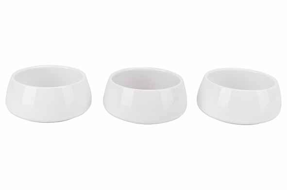 C&T TORRES SET OF 3 WHITE BOWLS 9XH4CM STACKABLE PORCELAIN
