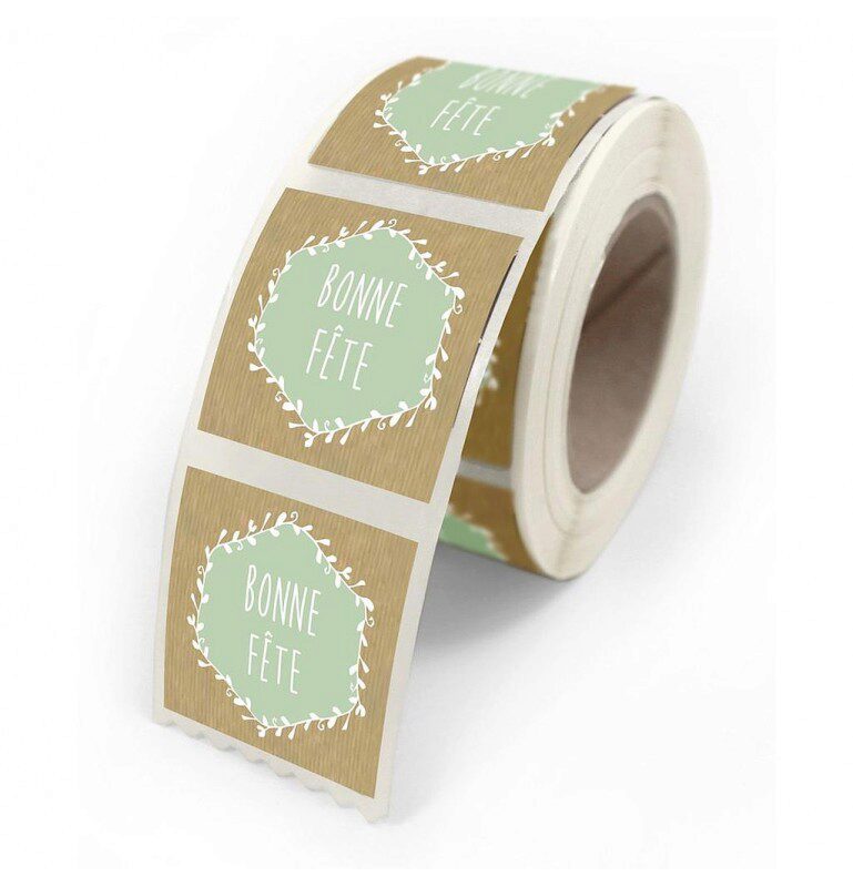 NATURE ADHESIVE LABELS HAPPY BIRTHDAY ROLL OF 500