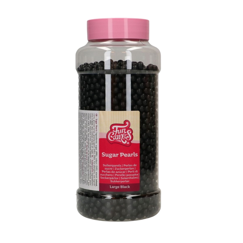 FUNCAKES GROTE ZWARTE SUIKER PARELS 7MM 800GR ***S/CD***