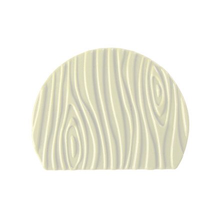 2015820 LOG END CAP WOOD EFFECT WHITE CHOCOLATE 10X8CM 40 PIECES ***S/CD***