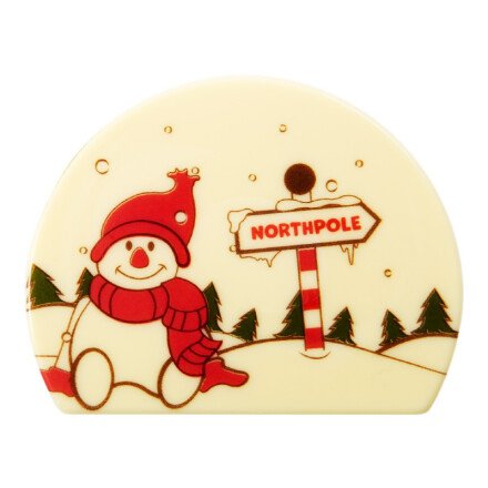*FF* 2015923 EMBOUT BUCHE BONHOMME NEIGE POLE NORD CHOCOLAT 1X08CM 40 PIÈCES***S/CD***