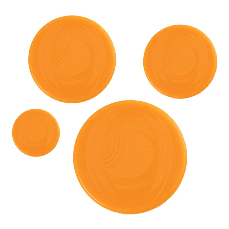 1034394 RONDES ORANGE 1,5-2,3-2,7-3,5CM 200PCS ***S/CDE***