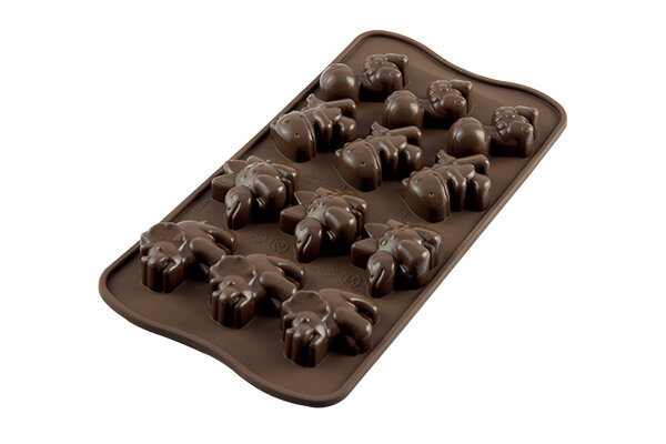 +MOULE A PRALINE EN SILICONE BRUN DINO SCG16