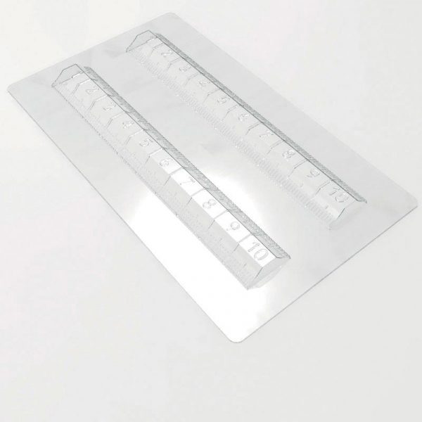 050129 PCB-MALLEN LINIAAL VOOR 20 STUKS 20X3 CM - H.1 CM 10 STUKS ***S/CD***