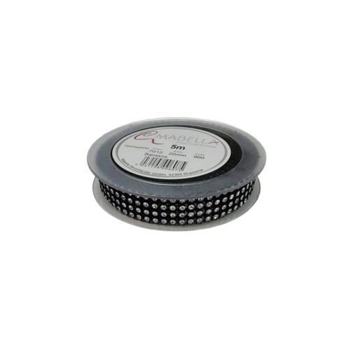 RUBAN "SANTANA"STRASS NOIR 20MM X 5M