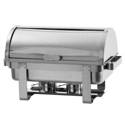HENDI CHAFING DISH GN1/1-65 A/C ROLL TOP INOX 18/02 BURNERS 59X34XH40CM - 9L