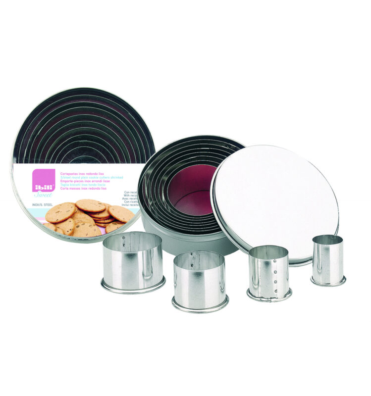 IBILI DOOS MET 11 RONDE KOEKJESVORMIGE UITSTEKERS VAN ROESTVRIJ STAAL 2-3-4-4,5-5-6-6,5-7-8-8,5-9CM HUISHOUDELIJK