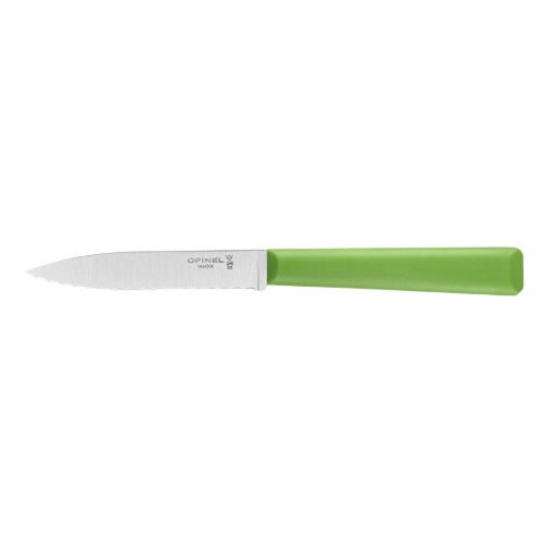 OPINEL N°313 LES ESSENTIELS+ SERRATED KNIFE STAINLESS STEEL/GREEN POLYMER
