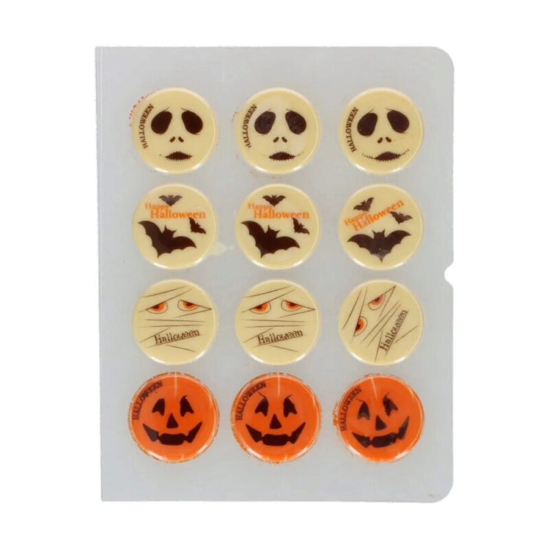 FUNCAKES HALLOWEEN PLAAT 38MM CHOCOLADE 12 STUKS