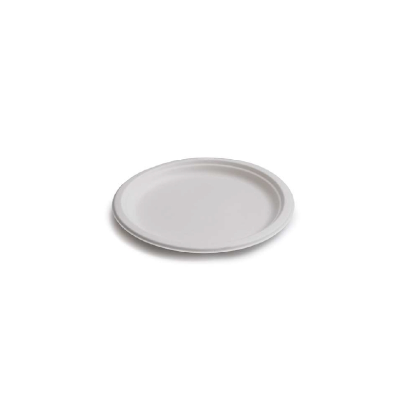ROUND PLATE WHITE CANE PULP Ø26CM 50PCS 