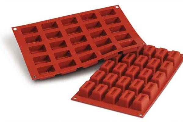 SILIKOMART SF092 MOLD 25 SMALL INGOTS 41X23 HT21MM 16ML NON-STICK GN1/3 -50° TO 250