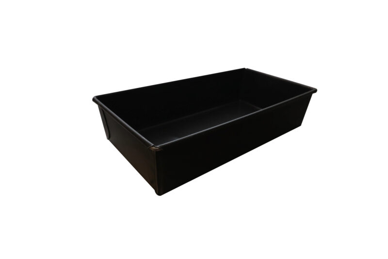 RECTANGULAR BREAD PLATE 24X14X6CM BLACK SHEET METAL