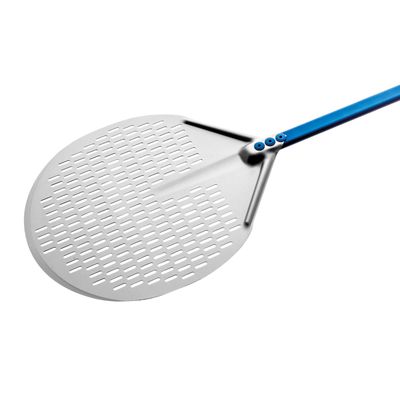 GI-METAL ROUND ANODISED ALUMINIUM PIZZA PEEL 33CM PERFORATED