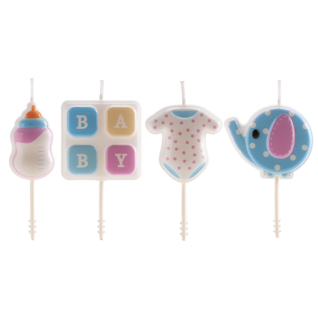 BOUGIES ANNIVERSAIRE BABY 4PCES