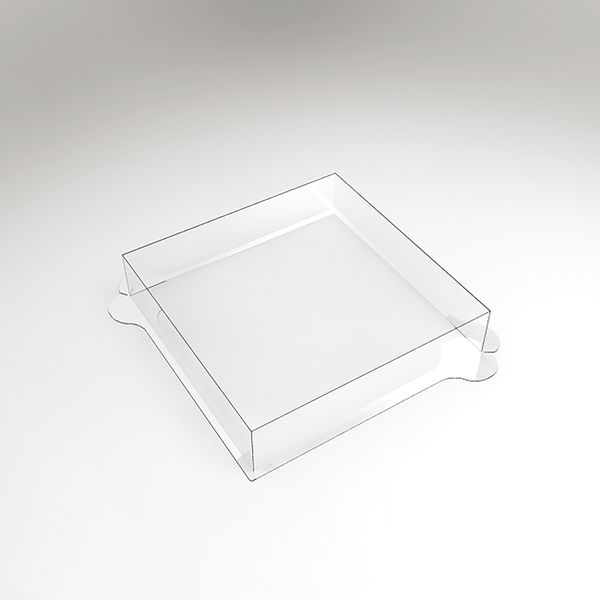 070566 PCB MOULES ENTREMETS CARRÉ PLAT ARRONDI POUR 100 PIÈCES 18X18 CM P4 CM 100PCES ***S/CD***
