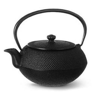 1.20L BLACK CAST IRON ENAMELED GRAINED TEAPOT