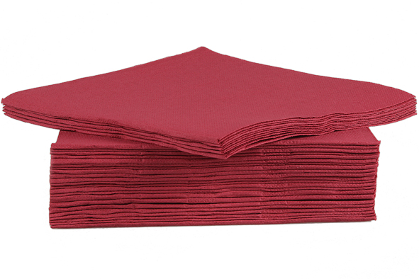 C&T PROF SERVIETTE ROUGE BORDEAUX 38X38CM 40PCES