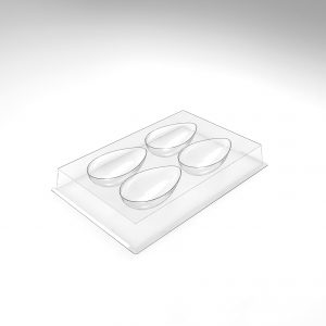 074245 PCB MOULES ENTR. INDIV. OEUF BOMBÉ 120 P. 10X6 CM H.3 CM AVC JAMBAGE 30PCES ***S/CD***