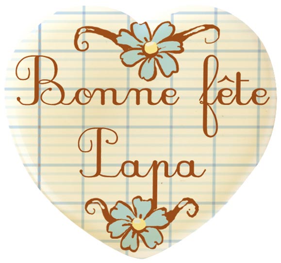061369 PCB HEARTS CB BONNE FÊTE PAPA FLOWERS 4.8X4.5 CM 40PCS ***S/CD***