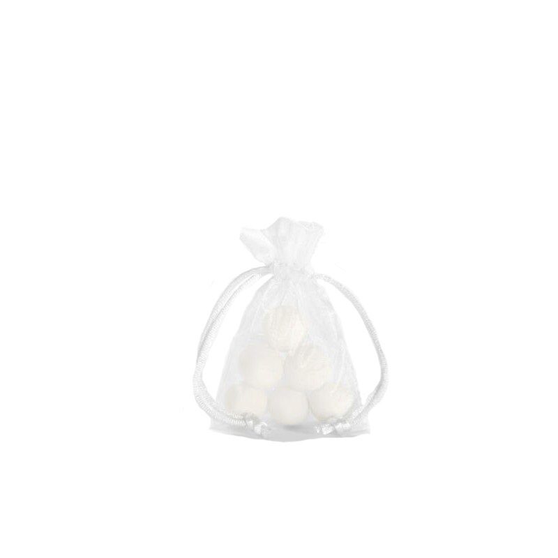 SACHET DE 10 POCHETTES ORGANZA BLANC 10X7CM