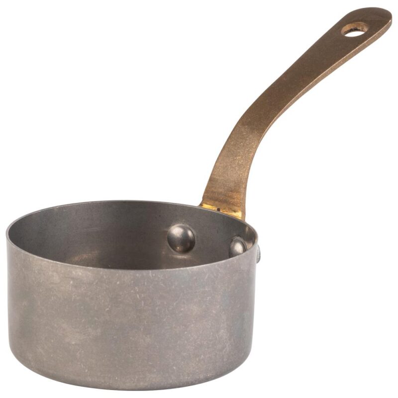 APS VINTAGE STAINLESS STEEL-GOLD PAN/GRAVY BOAT 7XH3.5CM - 12CL - 40781