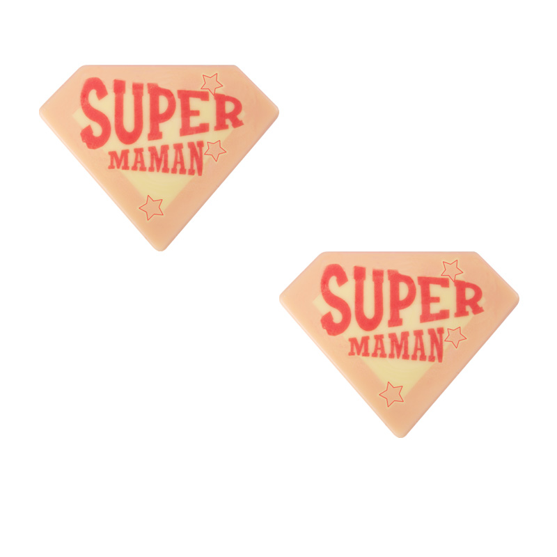 2010822 SUPER MAMAN 45X35MM CHOCOLADE PLAAT 120 STUKS