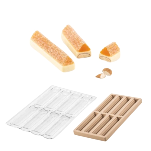 SILIKOMART TRITAN PRALINE MOLD CH016 TRONCO BAR KIT 12X2.5XH1CM + ICHB01 SILICONE MOLD