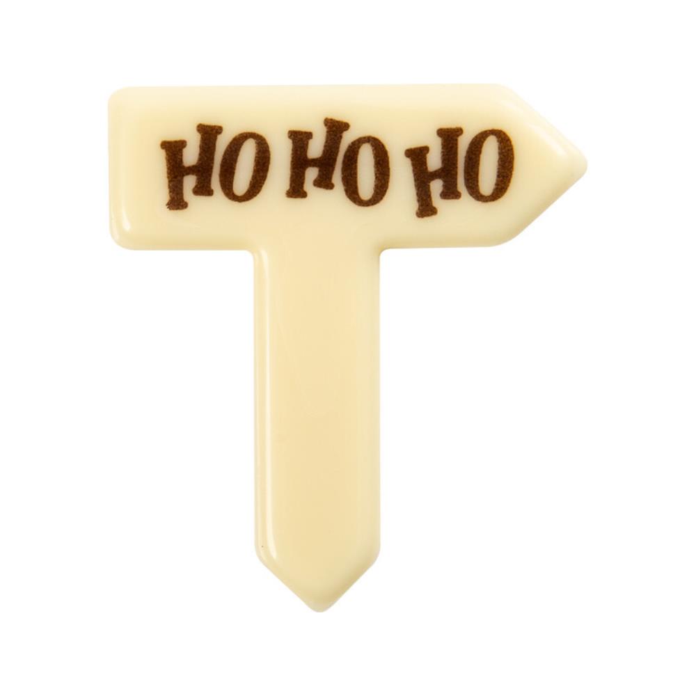 *FF* 2015490 PANCARTE HOHOHO CHOCOLAT BLANC 45X45MM 100 PCES ***S/CDE***