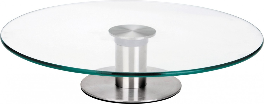 IBILI GLAS DRAAITAFEL 30CM RVS VOET H7CM