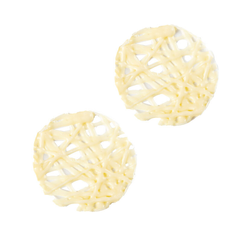 1034382 ROUND GRID WHITE CHOCOLATE 4 CM 75 INCHES