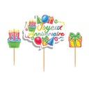 TAART TOPPER JOYEUX ANNIVERSAIRE CHILDIN 3PCES