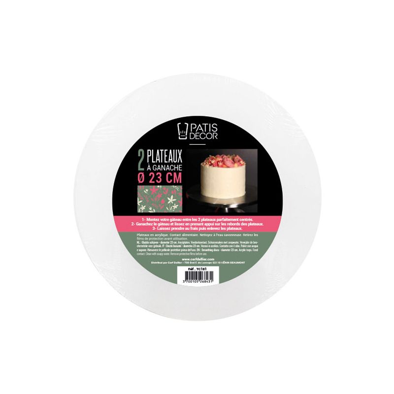 SET 2 DISQUES 23 CM POUR LISSER LA GANACHE