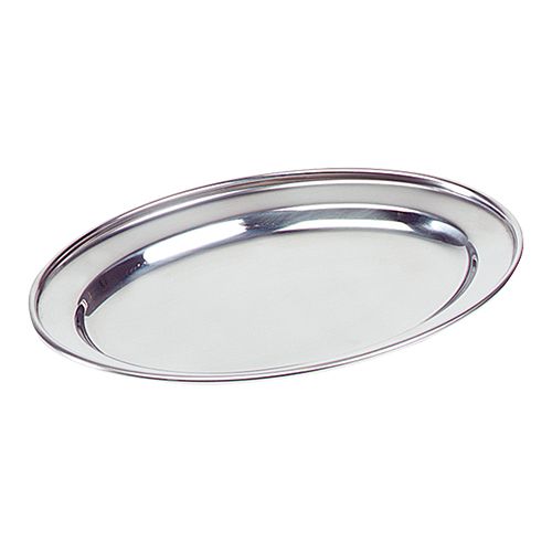 OVAL SERVING TRAY STAINLESS STEEL 18/10-61X42CM
