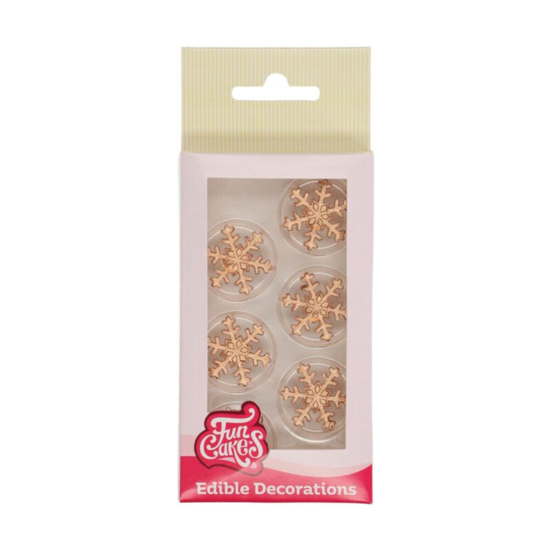 FUNCAKES BRONZE SNOWFLAKE SUGAR 12 PIECES