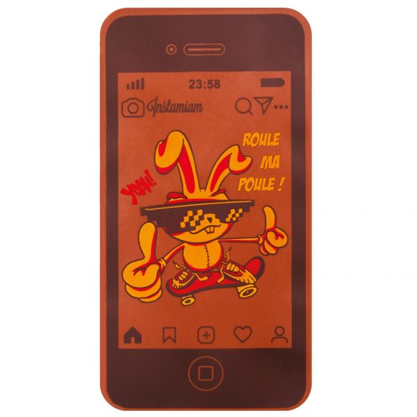 074035 PCB FEUILLES IMPRIMÉES ROULE MA POULE POURSMARTPHONE 11,6X6,1 CM 12PCES ***S/CD***