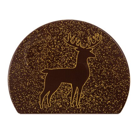 2015449 EMBOUT BUCHE CERF DORE CHOCOLAT 10X8CM 40 PIÈCES